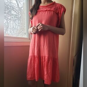 Chic Coral Lace Dress